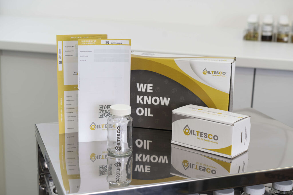 Ölprobengebinde 3 Versandkarton Glasflasche –