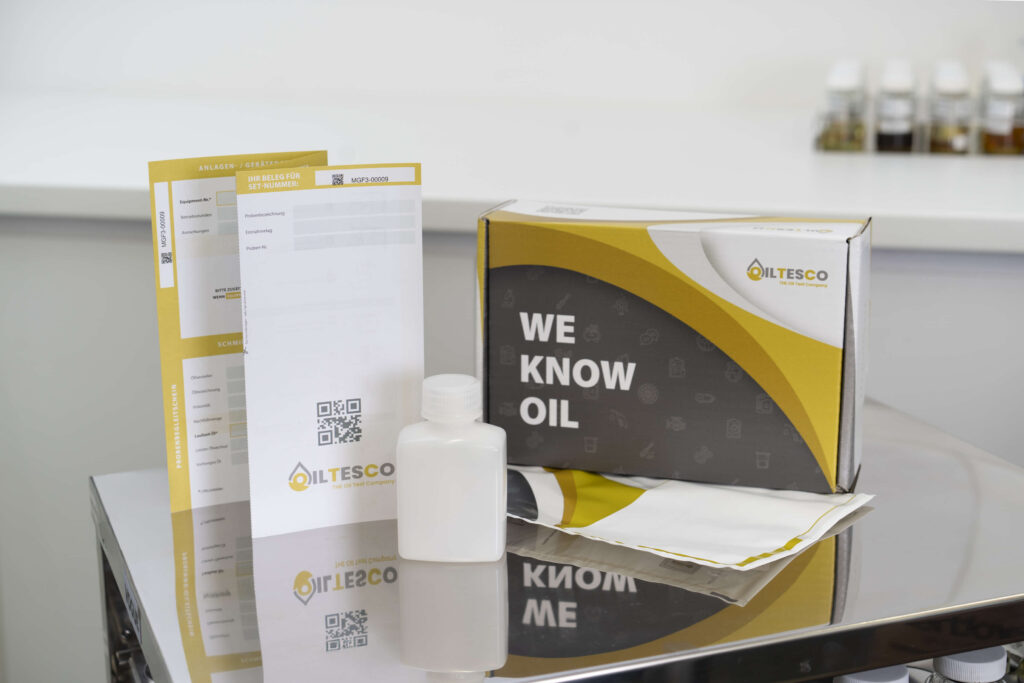 Ölprobengebinde 4 Versandkarton Kunststoffflasche –